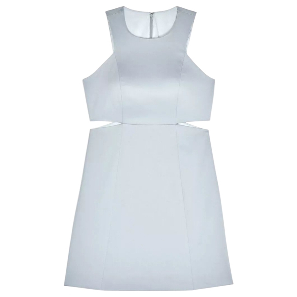 ba&sh Jolia Mini Dress Women Large Cotton Lyocell Blue NWT